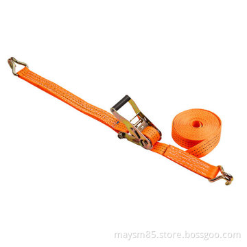 Orange Ratchet tie down Polyester Cargo Lashing